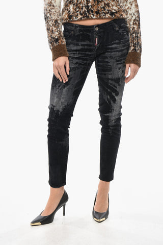 Skinny-Fit-Jeans JENNIFER mit Allover-Flockdruck 14cm