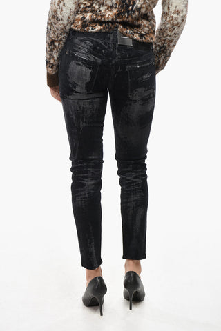Skinny-Fit-Jeans JENNIFER mit Allover-Flockdruck 14cm