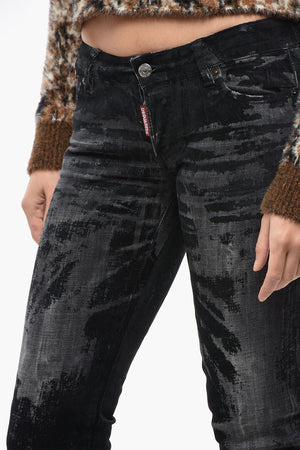 Skinny-Fit-Jeans JENNIFER mit Allover-Flockdruck 14cm