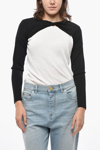 Solid-Color Long-Sleeve Shrug