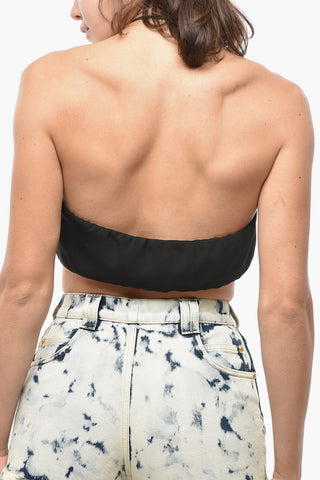 ICON Uni Cropped-Top mit Lederdetails und Lettering-Logo