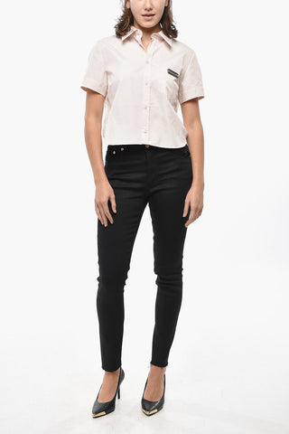 Jeans a Lavaggio Scuro con Bottone Argentato 13cm