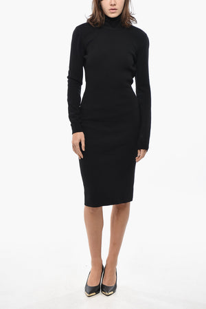 Rückenfreies Strickkleid mit Knoten-Detail