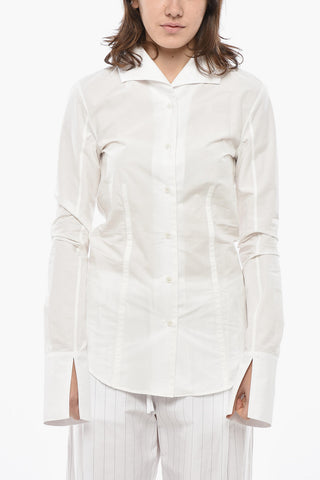 Slim-Fit Bluse aus Baumwoll-Popeline