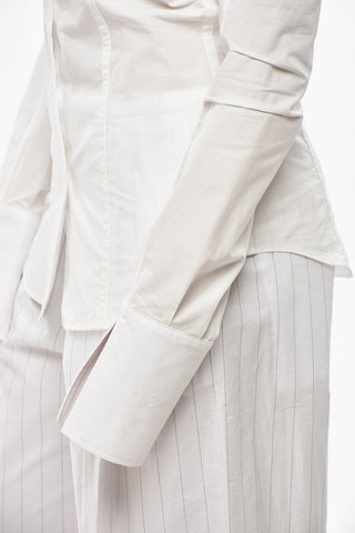 Slim-Fit Bluse aus Baumwoll-Popeline