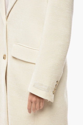 Velour Ribbed Coat SHARIE with Flap Pockets