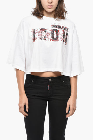Cropped-Fit T-Shirt ICON mit Print