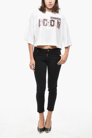 Cropped-Fit T-Shirt ICON mit Print