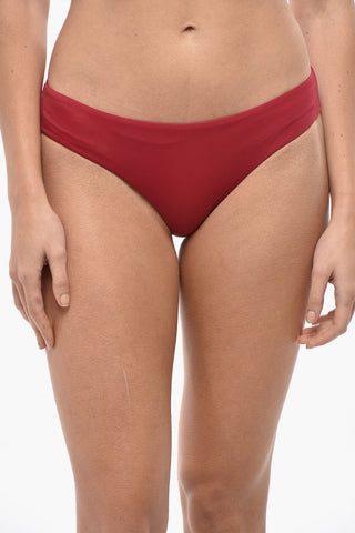 Solid-Color Bikini Briefs with Printed Logo