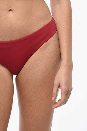 Solid-Color Bikini Briefs with Printed Logo