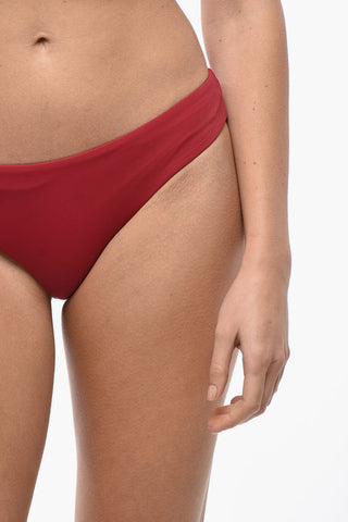 Solid-Color Bikini Briefs with Printed Logo