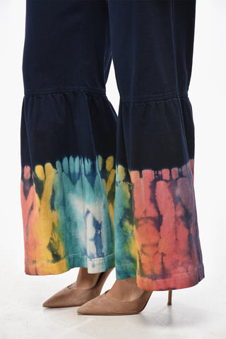 Pantaloni a Gamba Ampia con Fantasia Tie Dye