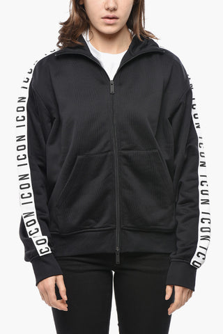 Sweatshirt aus Nylon mit logobesetzten Seitenstreifen