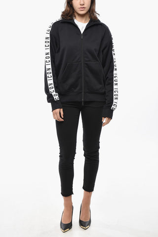 Sweatshirt aus Nylon mit logobesetzten Seitenstreifen