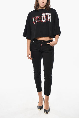 Cropped Fit T-Shirt ICON with Print