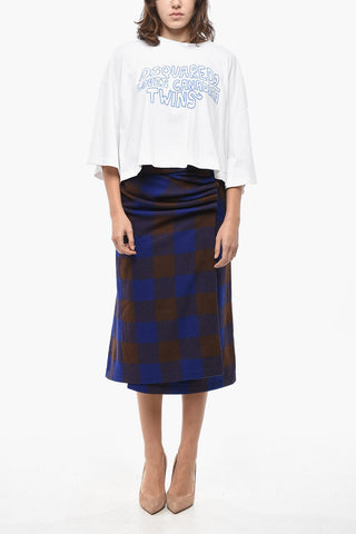 T-Shirt mit Rundhalsausschnitt Cropped Fit mit Kontrastdruck