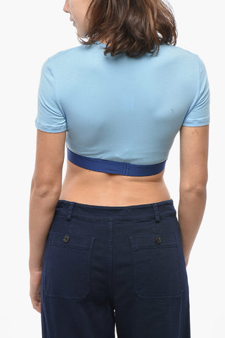 UNDERWEAR Crop-Top mit kurzen Ärmeln und elastischem Logobund