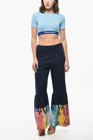 UNDERWEAR Crop-Top mit kurzen Ärmeln und elastischem Logobund