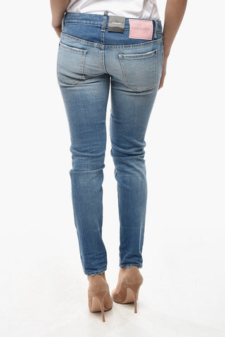 Jeans JENNIFER aus Stretch-Denim mit silbernem Monogramm 14cm