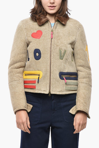 Giubbotto Shearling Ricamato