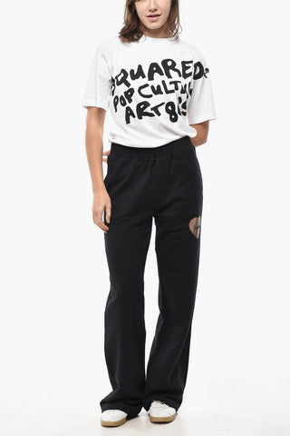 Straight-Leg-Joggers aus gebürsteter Baumwolle mit elastischem Bund