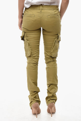 Stretch-Cotton Flared Cargo Trousers with Ankle Zip