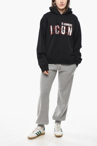 Brushed Cotton Hoodie ICON with Embossed Print