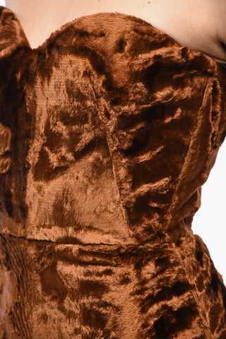 Tubino Strapless in Velour con Scollo a Cuore