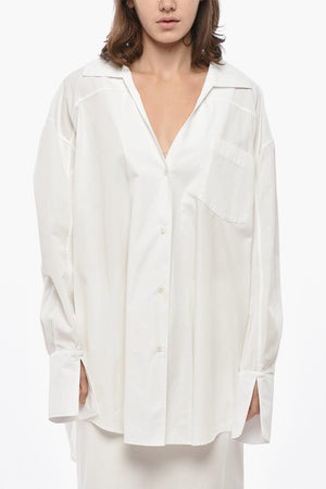Oversized Poplin Shirt with Pocket