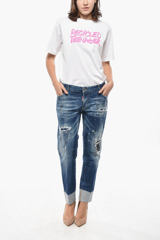 Cropped-Fit Jeans JENNIFER Vintage-Effect 16cm