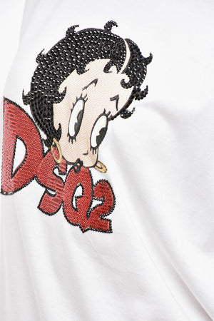 Rundhals-T-Shirt BETTY BOOP mit Stickerei und Pailletten