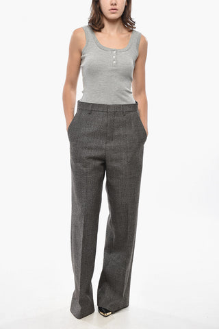 Pantaloni Wide Fit in Misto Lana Vergine