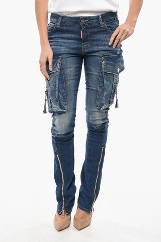 Jeans Cargo TRUMPET aus Stretch-Denim mit Reißverschluss am Knöchel 19cm