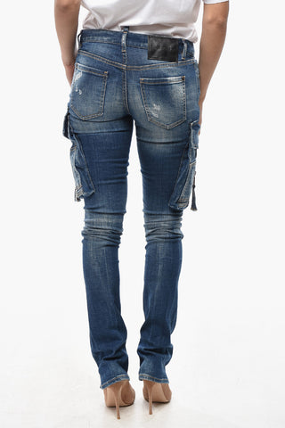 Jeans Cargo TRUMPET aus Stretch-Denim mit Reißverschluss am Knöchel 19cm