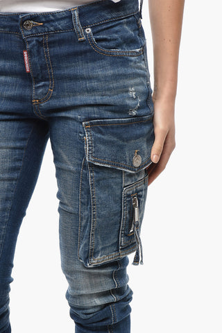 Jeans Cargo TRUMPET aus Stretch-Denim mit Reißverschluss am Knöchel 19cm