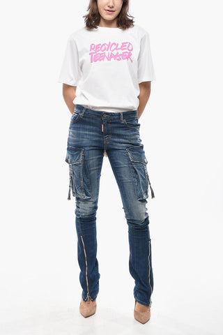 Jeans Cargo TRUMPET aus Stretch-Denim mit Reißverschluss am Knöchel 19cm