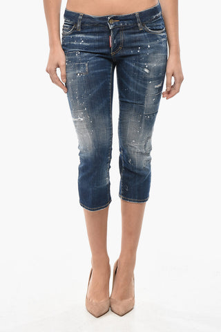 Delavè Cropped Fit Denims with Distressed Details 18cm