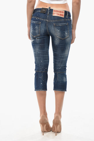Delavè Cropped Fit Denims with Distressed Details 18cm