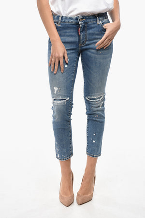 Jeans Cropped-Fit TWIGGY verziert mit Strass 15 cm