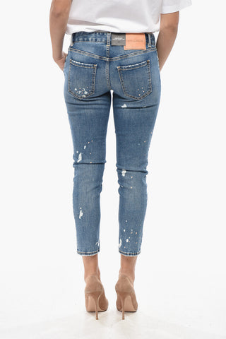 Jeans Cropped-Fit TWIGGY verziert mit Strass 15 cm
