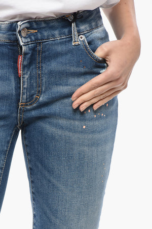 Jeans Cropped-Fit TWIGGY verziert mit Strass 15 cm