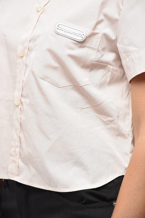 Cropped-Fit Hemd mit kurzen Ärmeln und Brusttasche