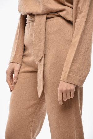 Pure Cashmere Trousers with Knitted Belt