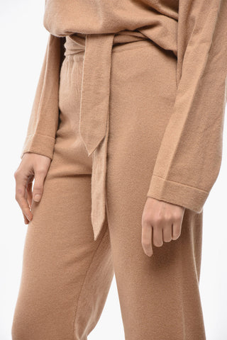 Pantaloni in Puro Cashmere con Cintura in Maglia