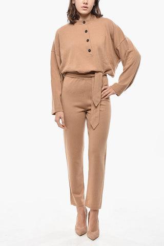 Pure Cashmere Trousers with Knitted Belt