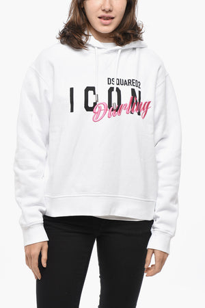 Garment-Dyed Cotton Hoodie D2 DARLING with Print and Embroidery