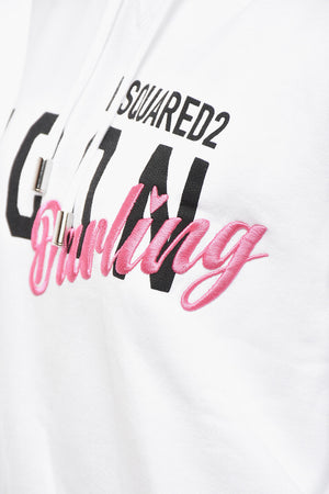 Garment-Dyed Cotton Hoodie D2 DARLING with Print and Embroidery