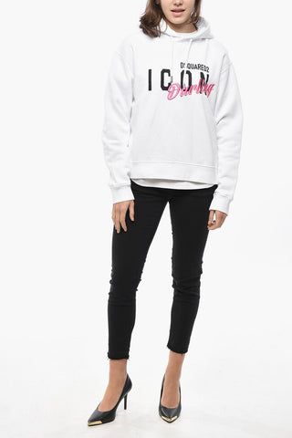 Garment-Dyed Cotton Hoodie D2 DARLING with Print and Embroidery