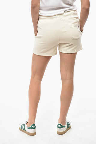 Shorts In Cotone Garzato con Elastico in Vita