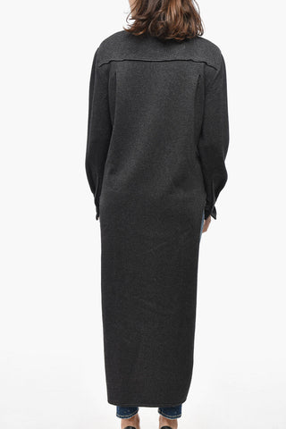 Wool-Blend High-Neck Knit with Asymmetric Design